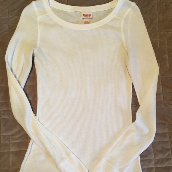Tops | White Fitted Waffle Shirt | Poshmark